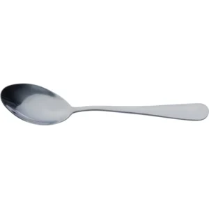 En skinnende metal ske