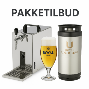 Ølanlæg med glas og fadøl
