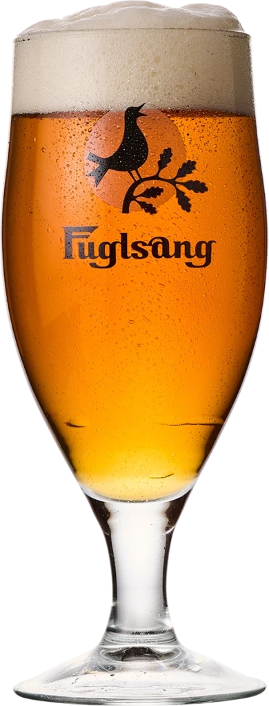 Øl i et stilfuldt glas