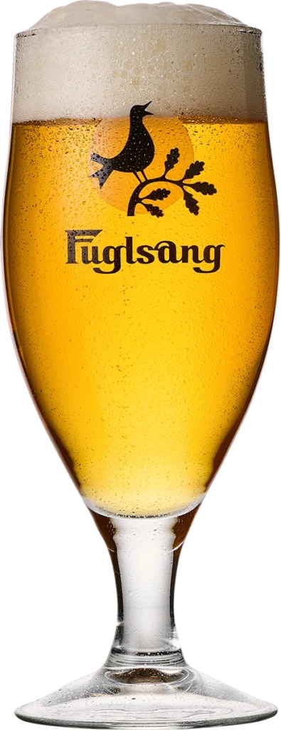 Øl i et stilfuldt glas