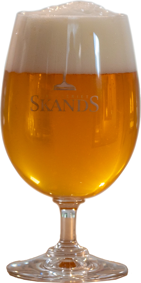 Øl i et stilfuldt glas