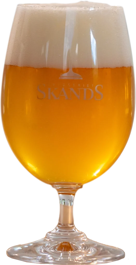 Øl i et stilfuldt glas