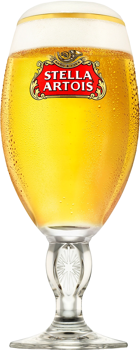 Øl i et stilfuldt glas