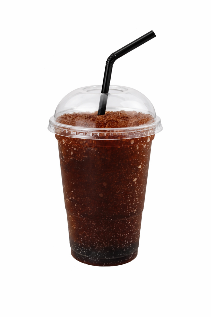 Cola slush ice med sugerør