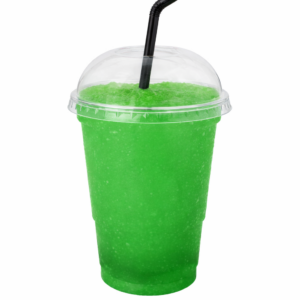 Grøn slush ice med sugerør