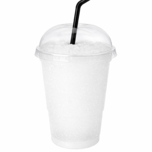 Hvid slush ice med sugerør